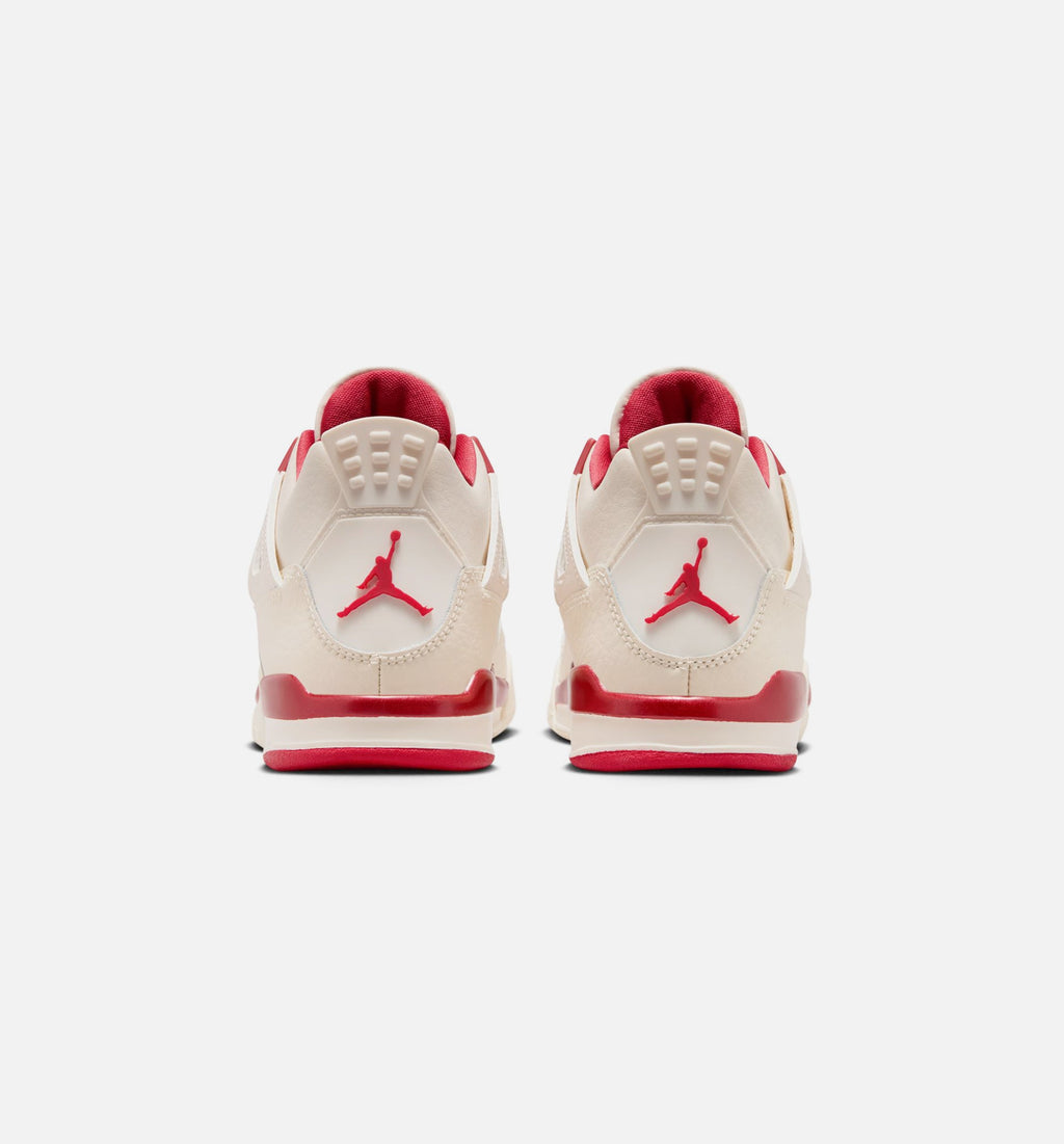 Air Jordan 4 Retro 'Valentine's Day' Preschool - Pale Ivory/Sierra Red/Tough Red